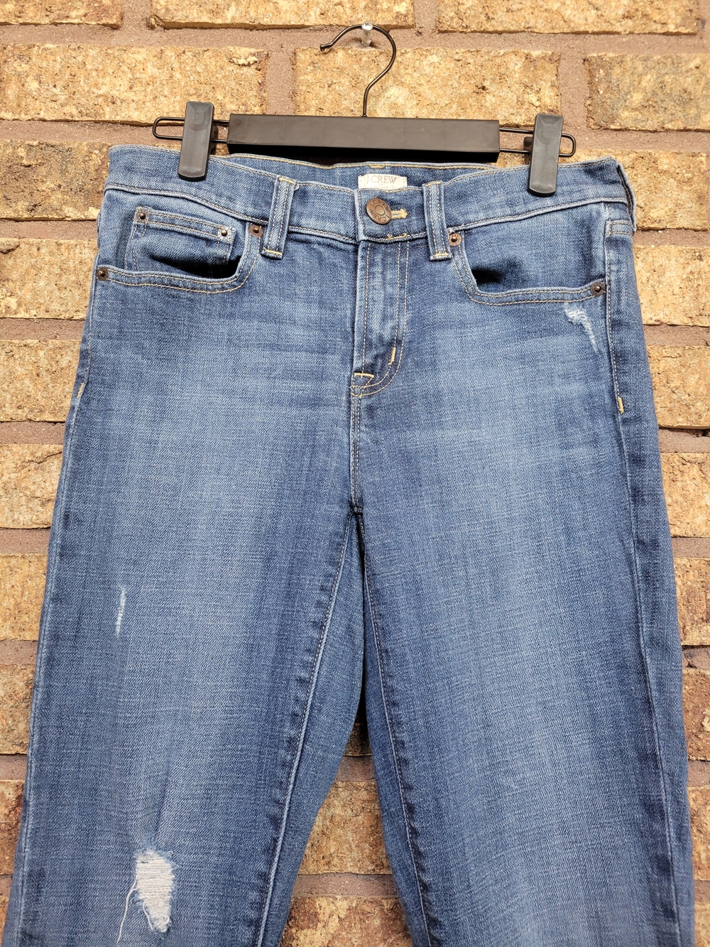 J. Crew Skinny Denim Jeans Distressed Size 26 Cotton Stretch - Picture 3 of 10